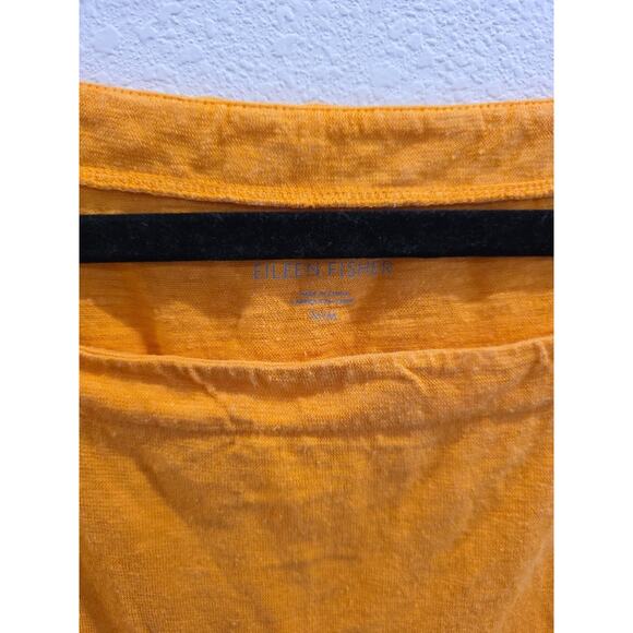 Eileen Fisher Yellow CapSleeve Top SquareNeck SzM Hemp Organic CottonSustainable - Picture 3 of 6